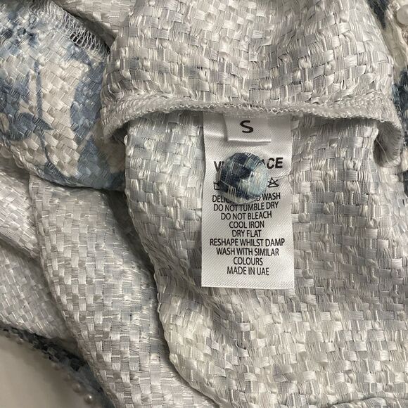 Vita Grace Louisa Floral Detail  Blouse Trim Blouse With Short Set In Light Blue - Picture 16 of 16